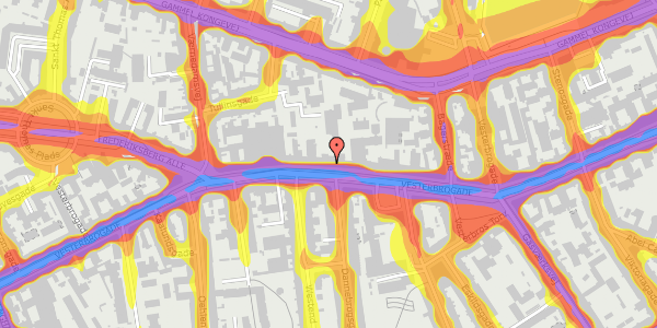 Trafikstøjkort på Vesterbrogade 66C, 3. , 1620 København V