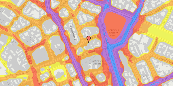 Trafikstøjkort på Østergade 13, 1100 København K