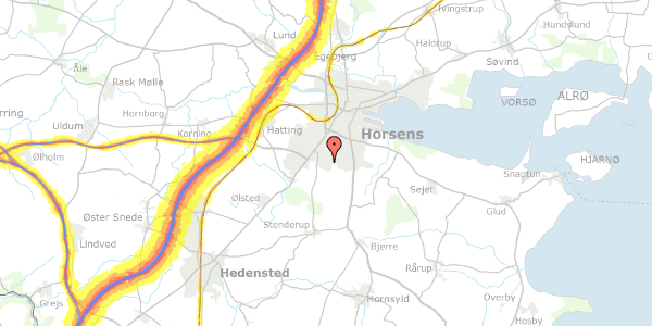 Trafikstøjkort på Erantisvej 101, 8700 Horsens