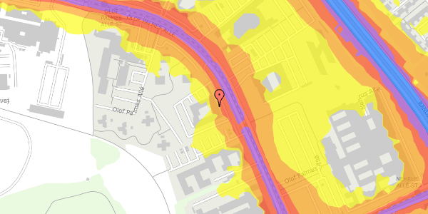 Trafikstøjkort på Olof Palmes Allé 25, st. , 8200 Aarhus N