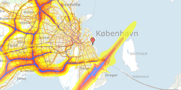 Trafikstøjkort på Lergravsvej 70, 6. th, 2300 København S