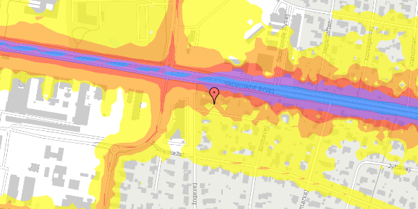 Trafikstøjkort på Birthevej 34, 2740 Skovlunde