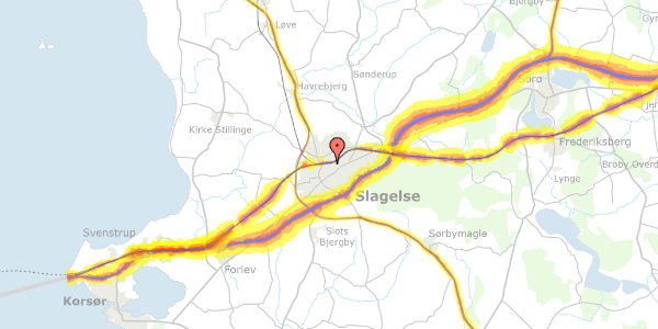 Trafikstøjkort på Sdr.Stationsvej 21, 4200 Slagelse
