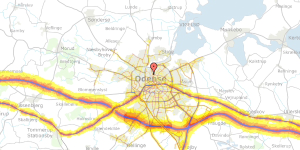 Trafikstøjkort på Kanalvej 80, 5000 Odense C