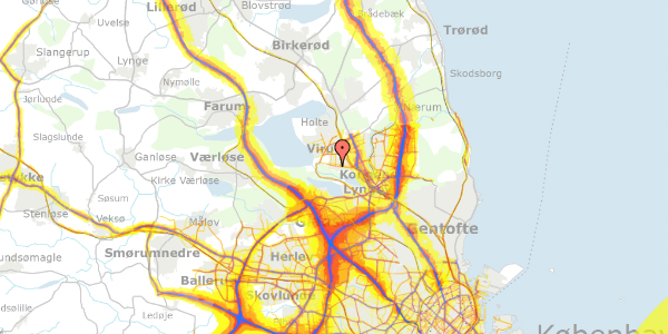 Trafikstøjkort på Kærmysse 12, 2830 Virum