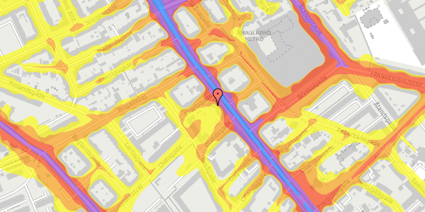 Trafikstøjkort på Ebertsgade 3, kl. 7, 2300 København S