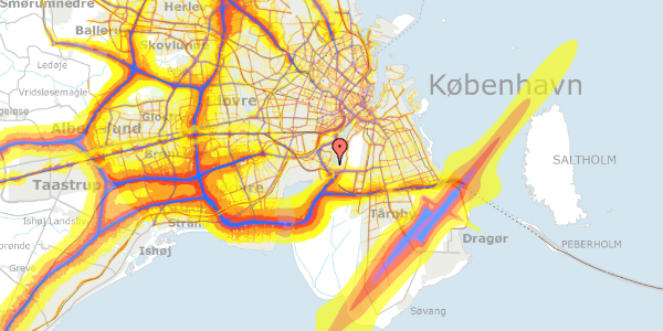 Trafikstøjkort på Kenny Drews Vej 93, 1. tv, 2450 København SV