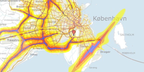 Trafikstøjkort på Kenny Drews Vej 93, 1. th, 2450 København SV