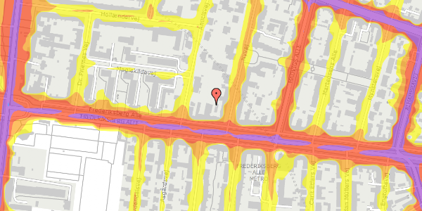 Trafikstøjkort på Frederiksberg Alle 66A, st. , 1820 Frederiksberg C