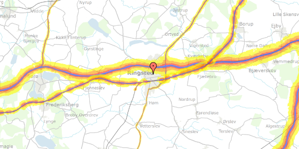 Trafikstøjkort på Bøllingsvej 6B, 4100 Ringsted