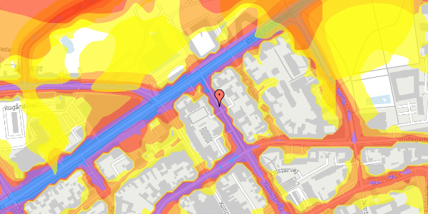 Trafikstøjkort på Klostervej 28E, st. th, 5000 Odense C