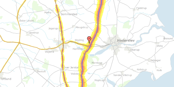 Trafikstøjkort på Lysbjergvej 12, 6500 Vojens