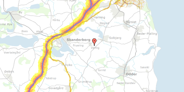 Trafikstøjkort på Johannelunden 18, 8660 Skanderborg