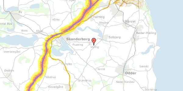 Trafikstøjkort på Johannelunden 24, 8660 Skanderborg