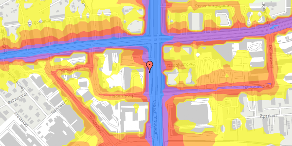 Trafikstøjkort på Finderupvej 2C, 1. tv, 8000 Aarhus C