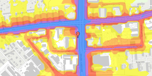 Trafikstøjkort på Finderupvej 2D, 1. 8, 8000 Aarhus C