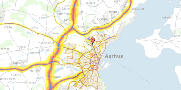 Trafikstøjkort på Olof Palmes Allé 42A, 1. 2, 8200 Aarhus N