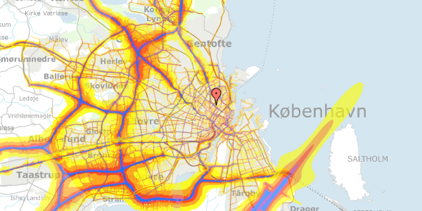 Trafikstøjkort på Nørre Allé 14, 2200 København N