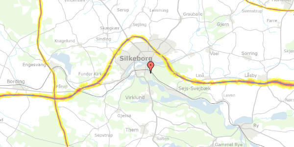 Trafikstøjkort på Sanatorievej 40, 1. 20, 8600 Silkeborg