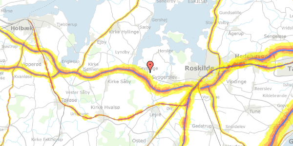 Trafikstøjkort på Nødager 1, 4000 Roskilde