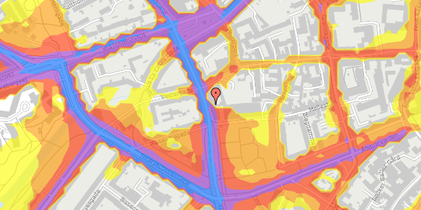 Trafikstøjkort på Vester Allé 18, 8000 Aarhus C