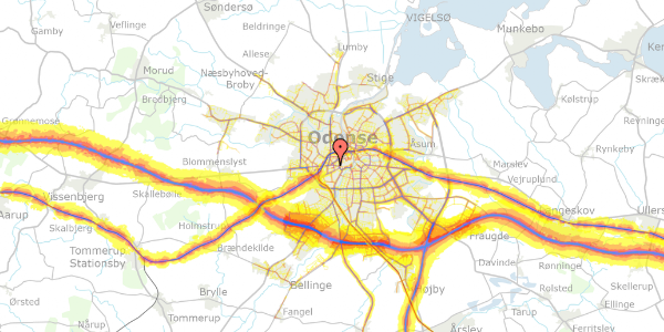 Trafikstøjkort på Sukkervænget 101, 3. 32, 5000 Odense C