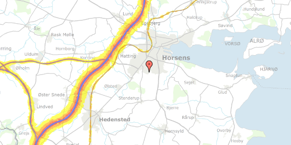 Trafikstøjkort på Overmarksvej 54, 8700 Horsens