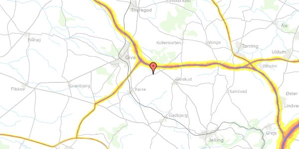 Trafikstøjkort på Loftlundvej 15, 7323 Give