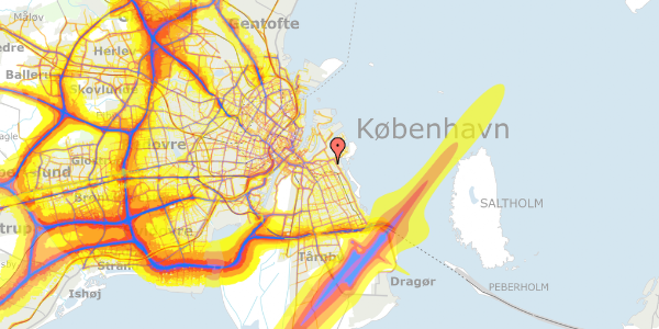 Trafikstøjkort på Strandlodsvej 5A, 2. 23, 2300 København S