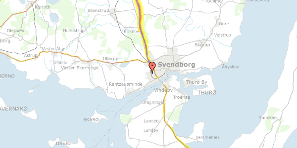 Trafikstøjkort på Ryttervej 70, 5700 Svendborg