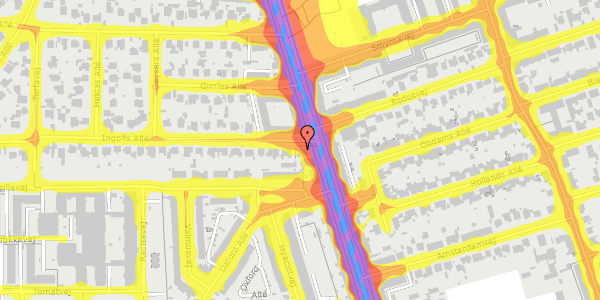 Trafikstøjkort på Ingolfs Allé 1, kl. , 2300 København S