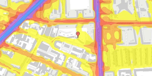 Trafikstøjkort på Dortheavej 2C, 4. th, 2400 København NV