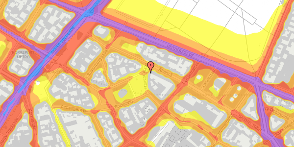 Trafikstøjkort på Hauser Plads 20, 1127 København K