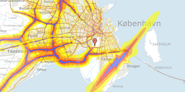 Trafikstøjkort på Bonderosestien 154, 2300 København S