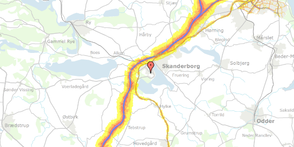 Trafikstøjkort på Sortesøvej 3, . 7, 8660 Skanderborg