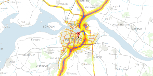 Trafikstøjkort på Alexander Foss Gade 16A, 3. 8, 9000 Aalborg