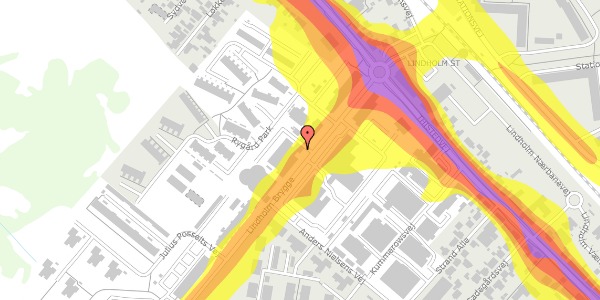 Trafikstøjkort på Lindholm Brygge 19, st. 6, 9400 Nørresundby