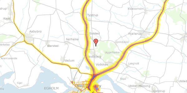 Trafikstøjkort på Vang Mark 32, 9380 Vestbjerg