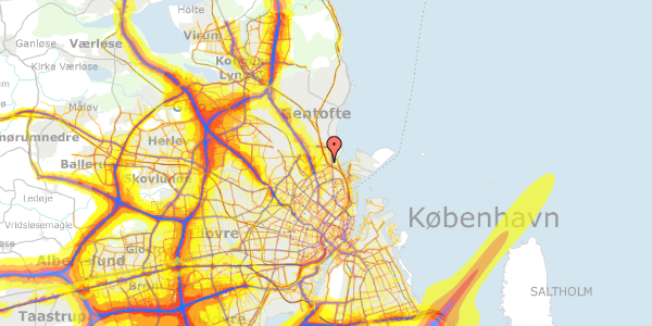 Trafikstøjkort på Svanemøllens Kaserne 40, 2100 København Ø