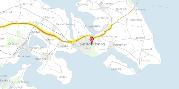 Trafikstøjkort på Nylandsvej 2, 6400 Sønderborg