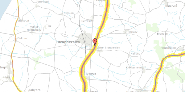 Trafikstøjkort på Teglværksvej 26, 9700 Brønderslev