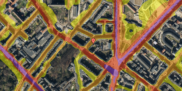 Trafikstøjkort på Ahornsgade 23, kl. , 2200 København N