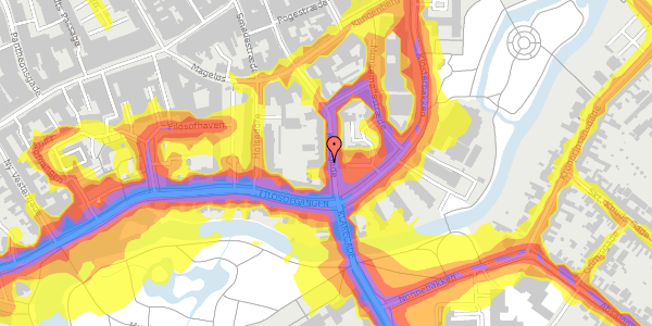 Trafikstøjkort på Klaregade 27, 5000 Odense C