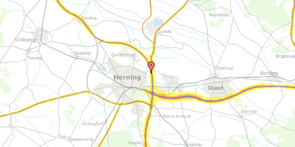 Trafikstøjkort på Engholm Søpark 20, 7400 Herning