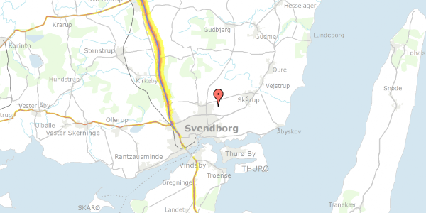 Trafikstøjkort på Svalbardvej 9, 5700 Svendborg