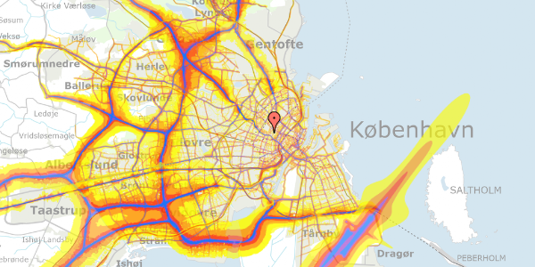 Trafikstøjkort på Rantzausgade 22A, kl. 30, 2200 København N