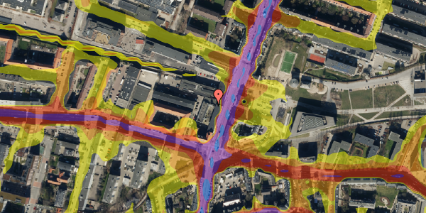 Trafikstøjkort på Nordre Fasanvej 17F, 2. 3, 2000 Frederiksberg