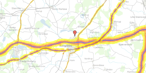 Trafikstøjkort på Benløse By 30H, 4100 Ringsted