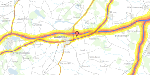 Trafikstøjkort på Kærehave Skovvej 15, 1. 11, 4100 Ringsted