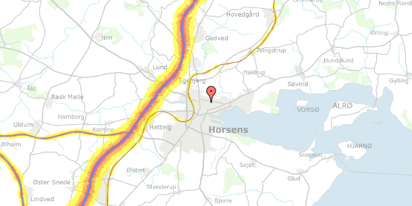 Trafikstøjkort på Ane Staunings Vej 28, 1. 4, 8700 Horsens